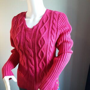 LIZ CLAIBORNE CABLE KNIT SWEATER